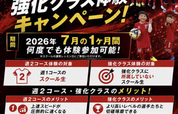 【知多校・大府校・みなと校】〜渡邉コーチ担当校のスクール生限定〜特別キャンペーンのご案内!